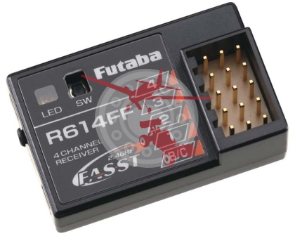 Micro Receiver 4Ch 2.4GHz - Futaba - R614FF FASST