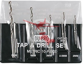 Metric Tap and Drill Set 10 Pcs. 5/4/3/2.5/2mm (DUBR0610)